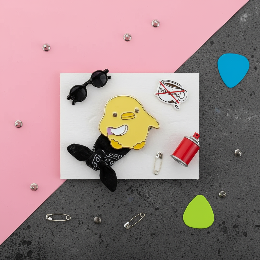 Yellow Duck Pin with Knife