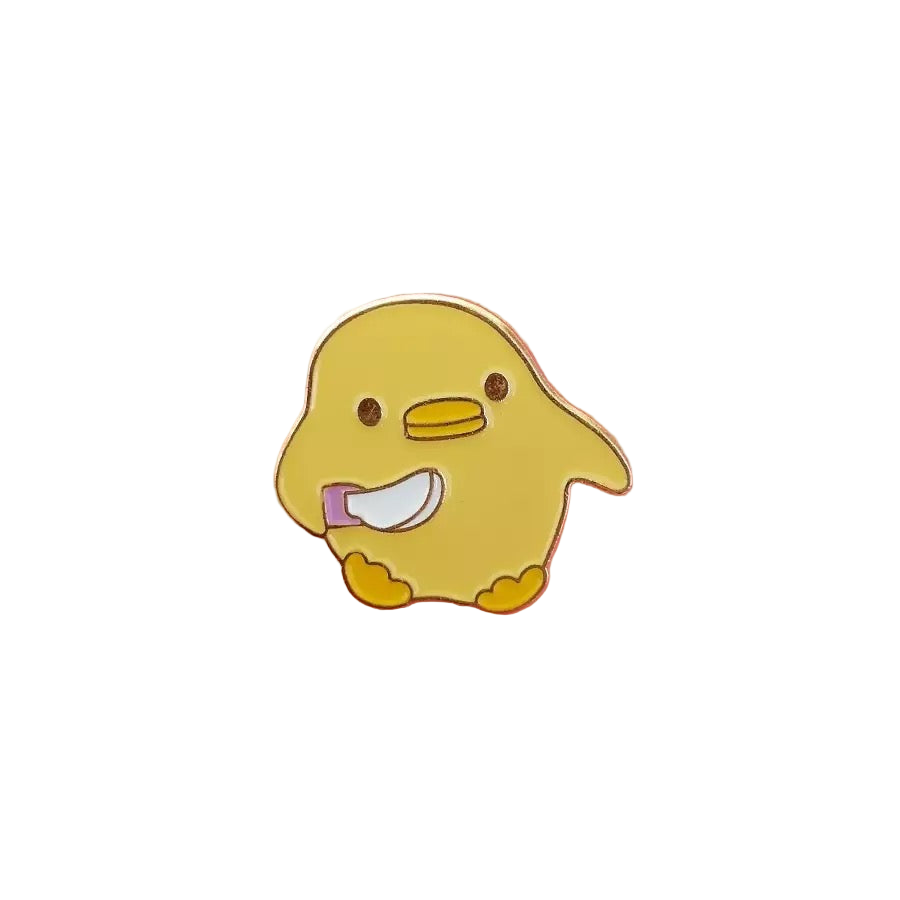 Yellow Duck Pin with Knife