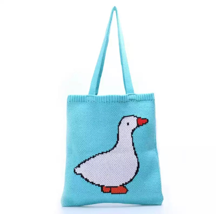 Borsa Tote Anatra a Maglia