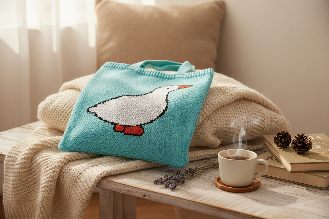 Borsa Tote Anatra a Maglia