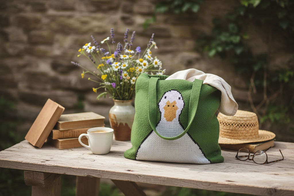 Borsa Tote Anatra a Maglia