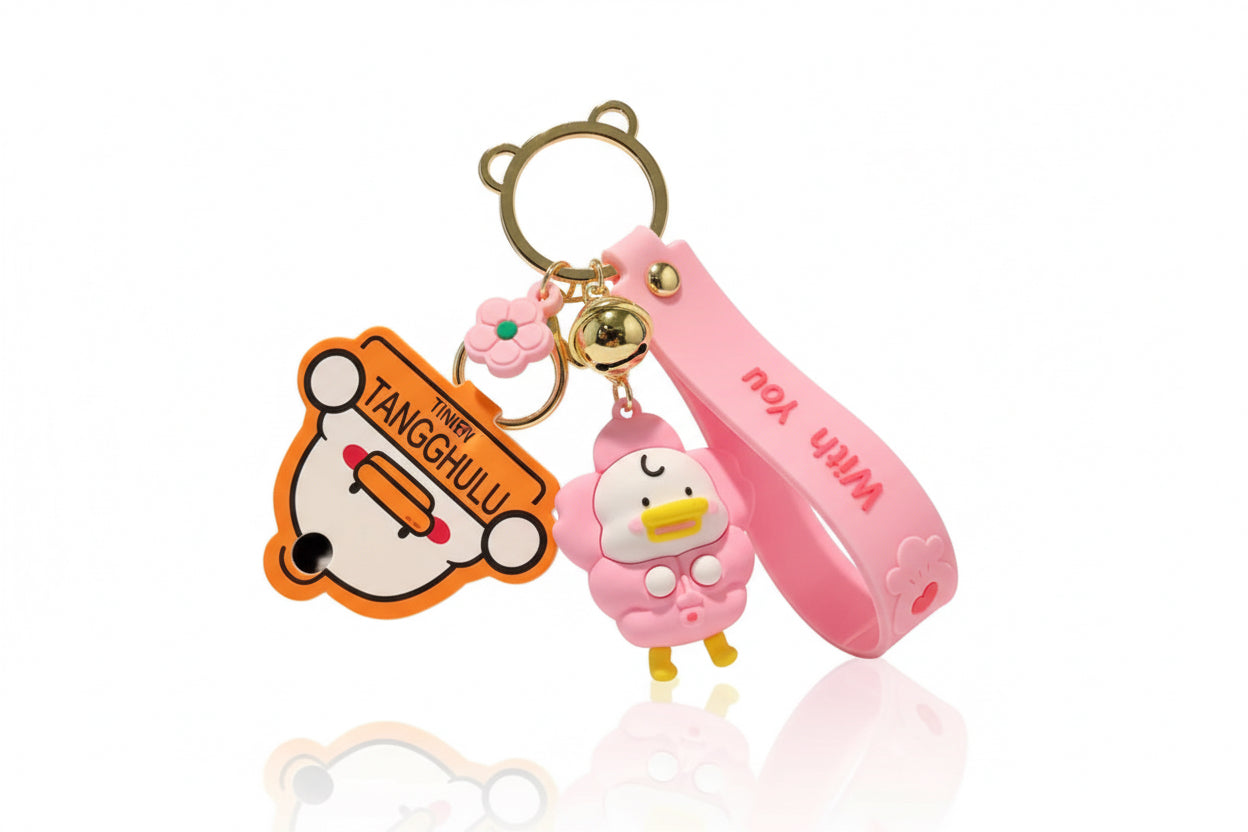 Cherry Blossom Duck Keychain