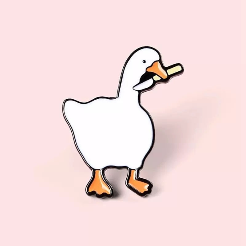 Pin's Canard Blanc Blanc Couteau