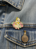 Photo produit - Pin's Canard Blanc avec Poireau