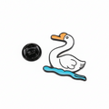 Photo produit - Pin's Canard Blanc sur l’eau