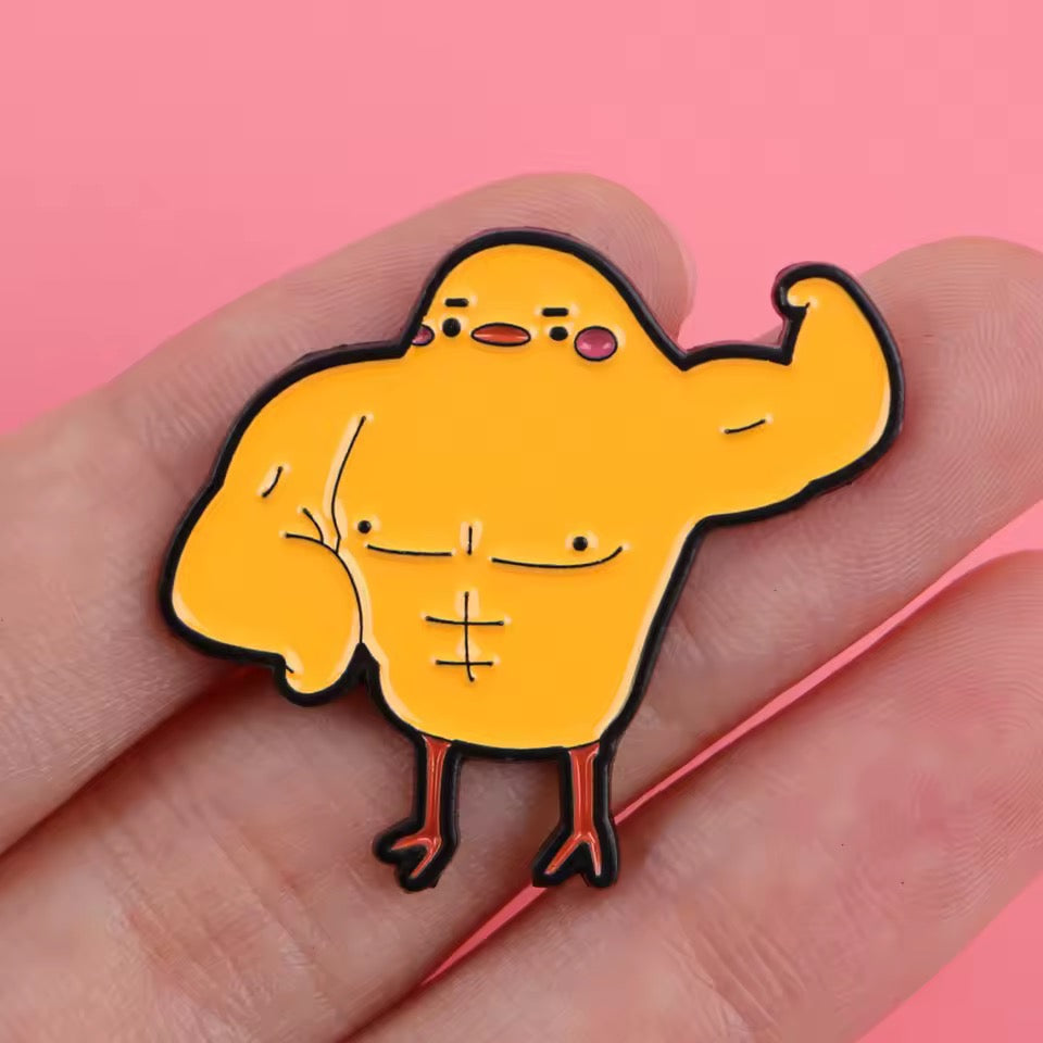 Photo produit - Pin’s Canard Jaune Musclé
