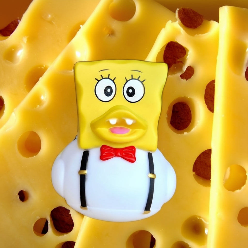 Anatra con testa di Gruyère