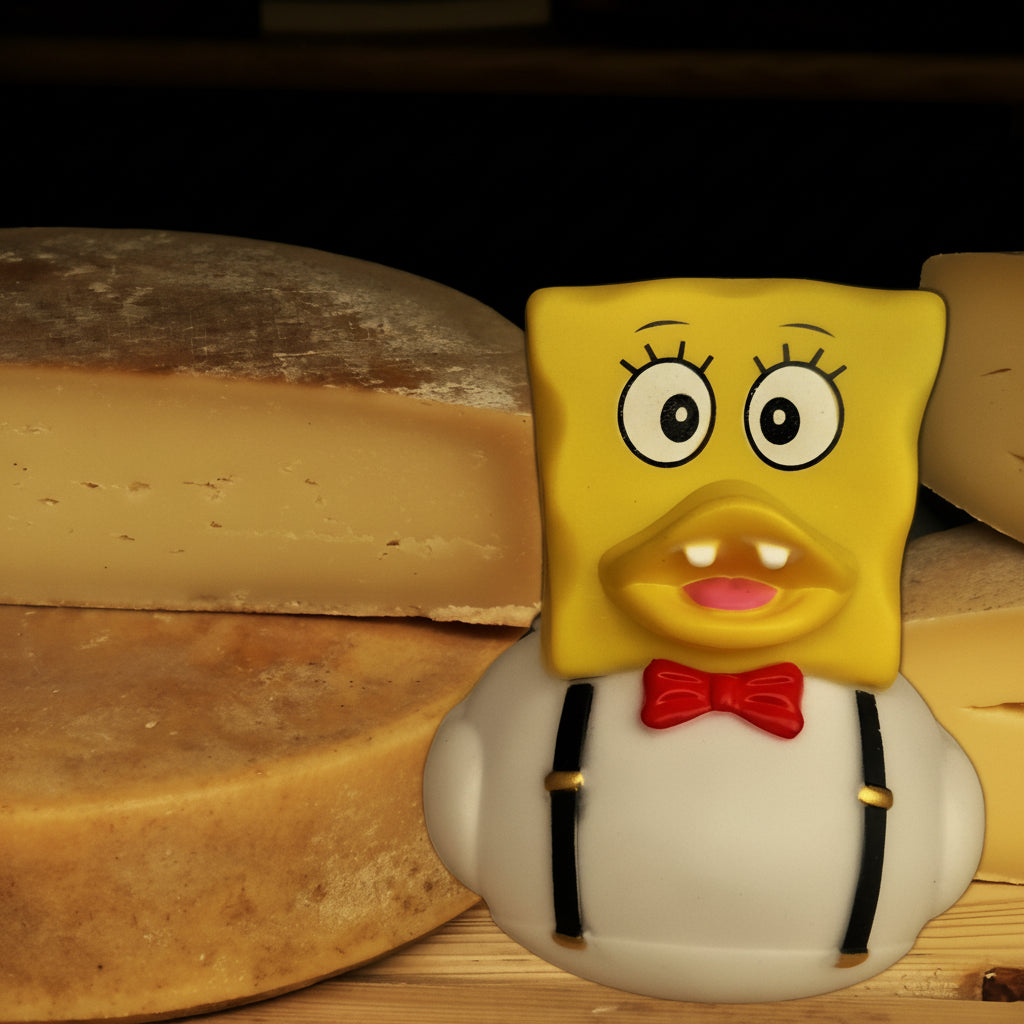 Anatra con testa di Gruyère